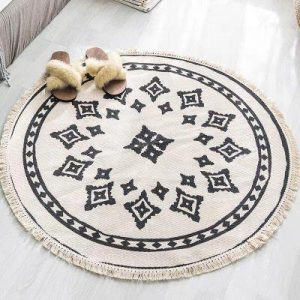 Alfombra redonda de estilo bereber para salón